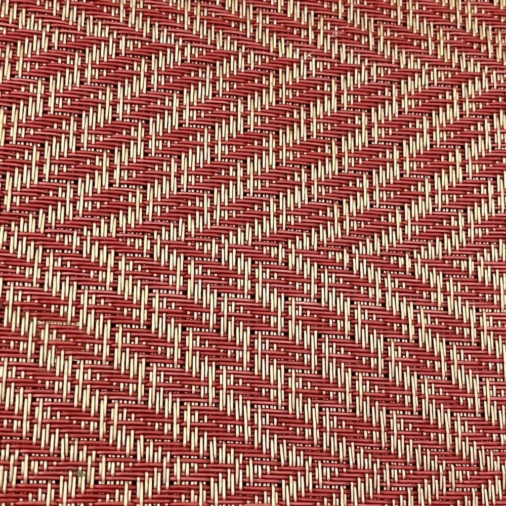 Pier 1 Imports Placemats Set of 6 13x19 Rust Red Woven Vinyl‎ Herringbone Boho